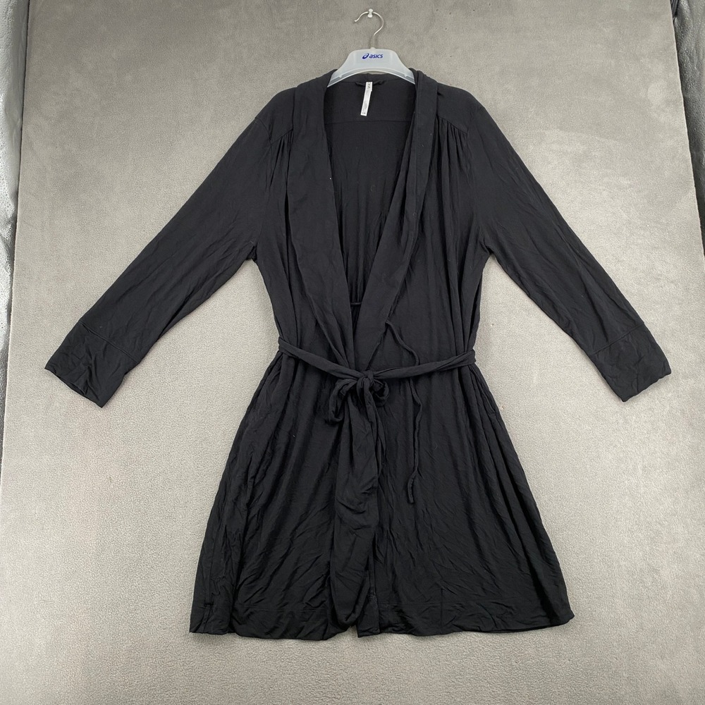 Soma Cool Nights Robe L/XL Black Long Sleeve Belted Loungewear Sleepwear 8841
